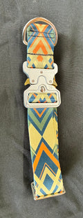 Orange, Black & Tan Aztec Dog Leash
