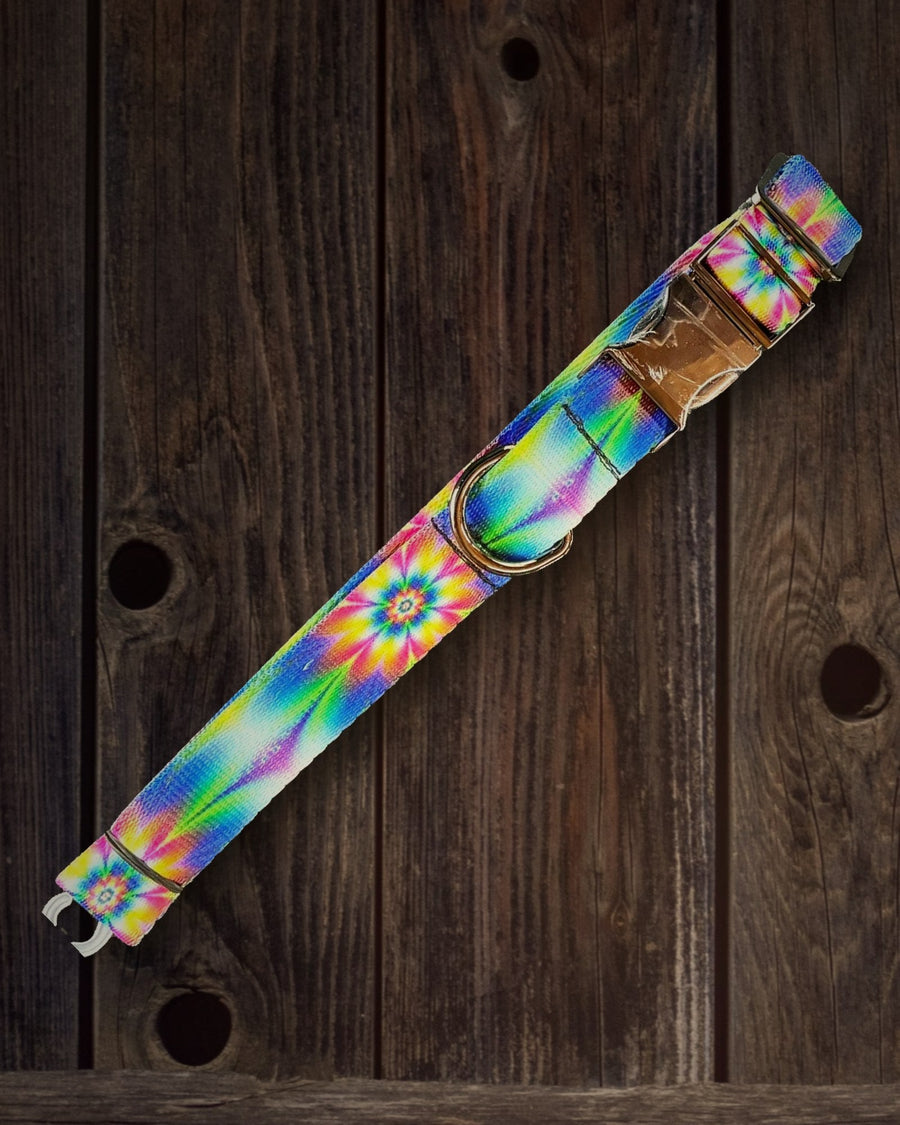Flower Tie Dye dog leash handmade by Hippie Hound Hut