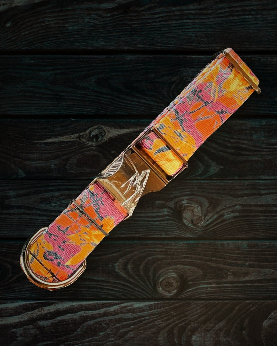 Orange Camo dog leash handmade by Hippie Hound Hut