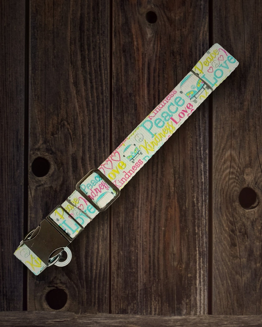 Peace, Love & Bug dog leash handmade by Hippie Hound Hut