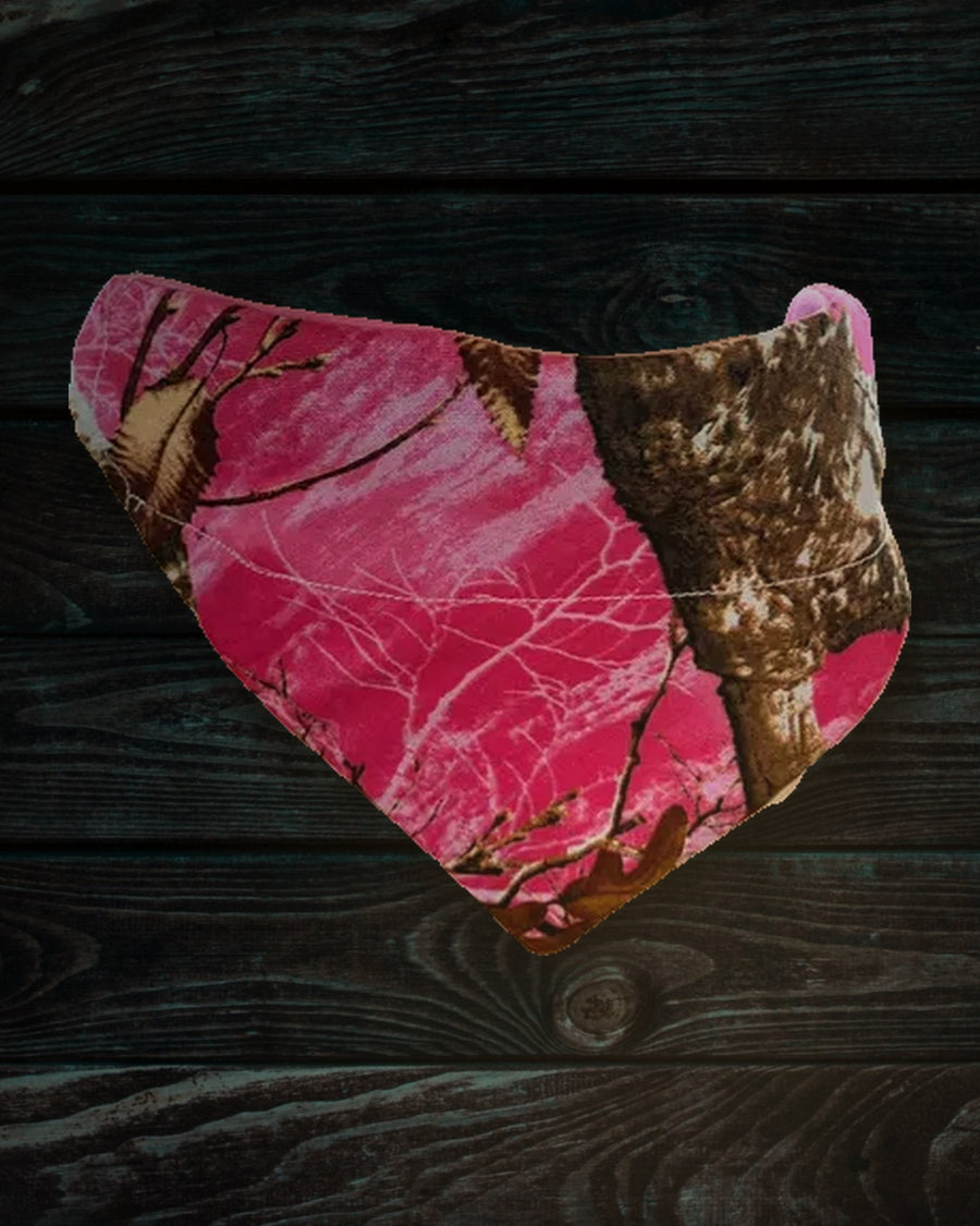 Pink Tree Camo dog bandana from Hippie Hound Hut