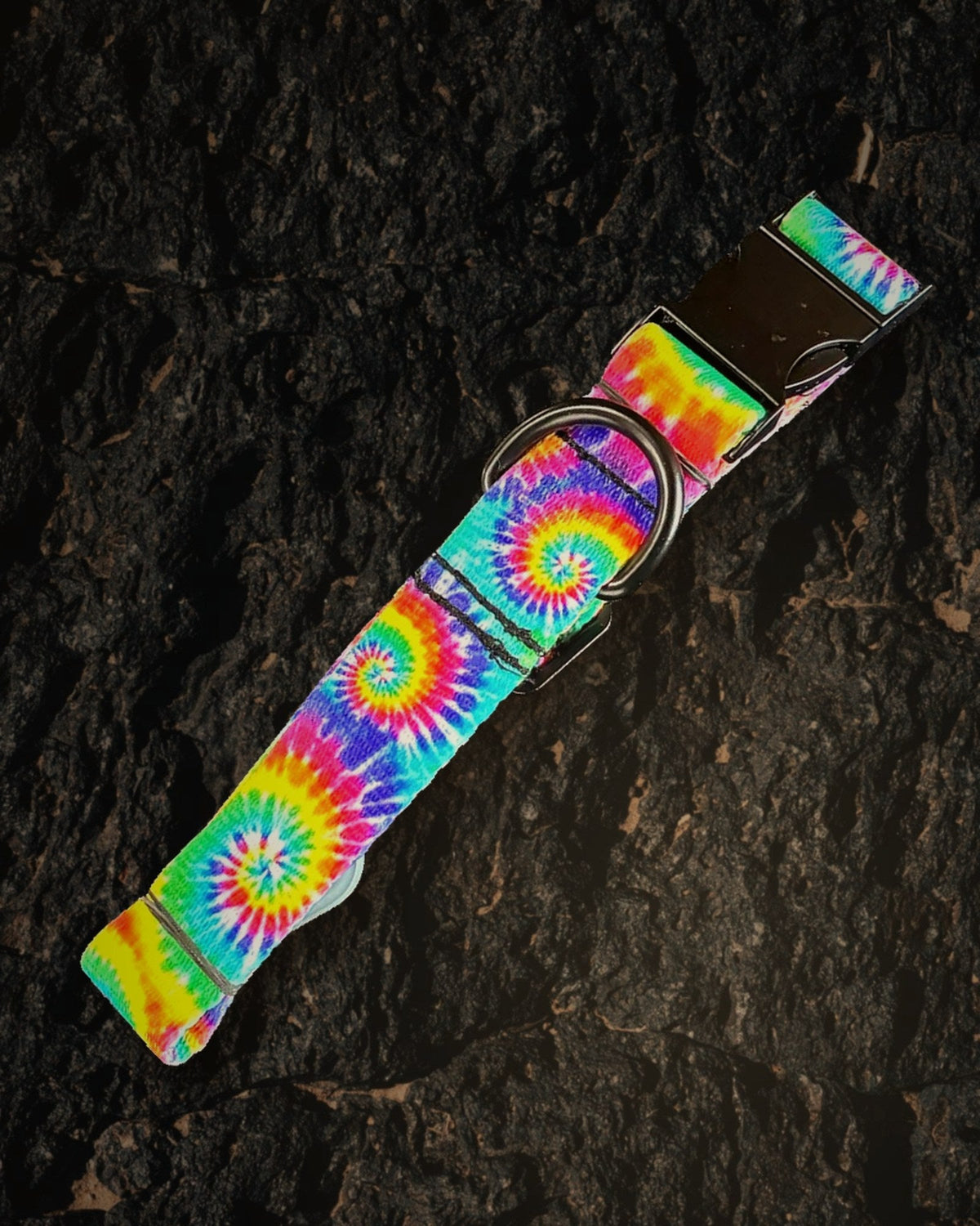 Tie Dye dog collar handmade by Hippie Hound Hut