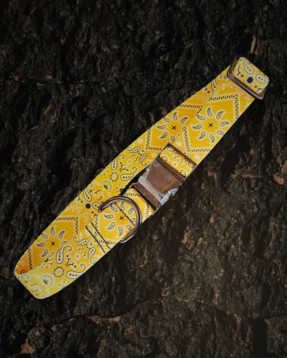 Yellow Bandanna dog collar handmade by Hippie Hound Hut